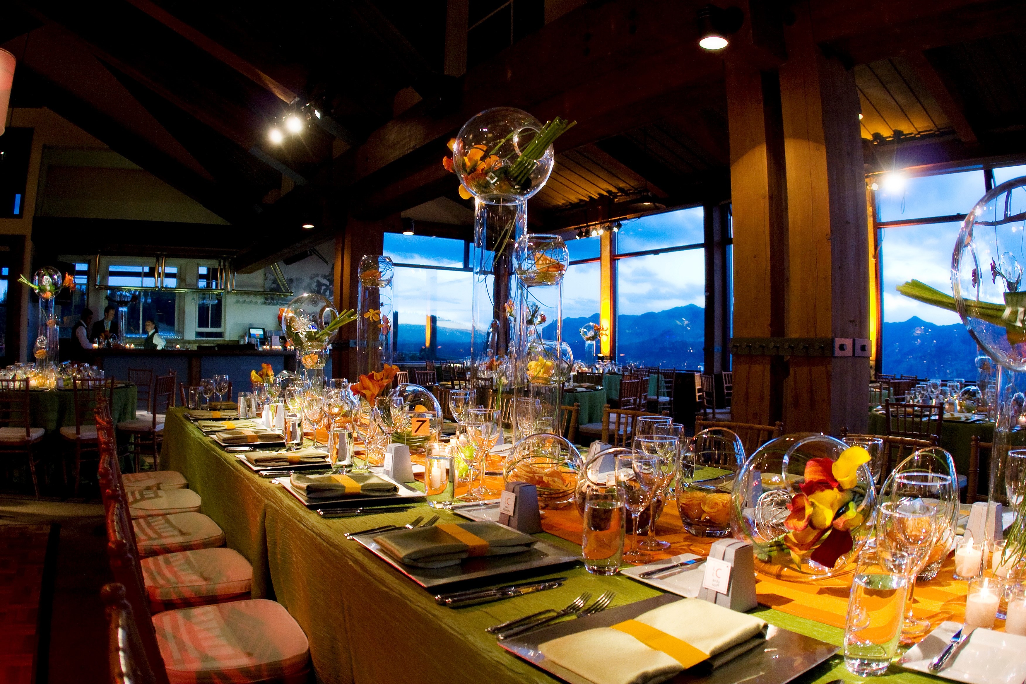 Candlelit floral centerpiece at an elegant event
