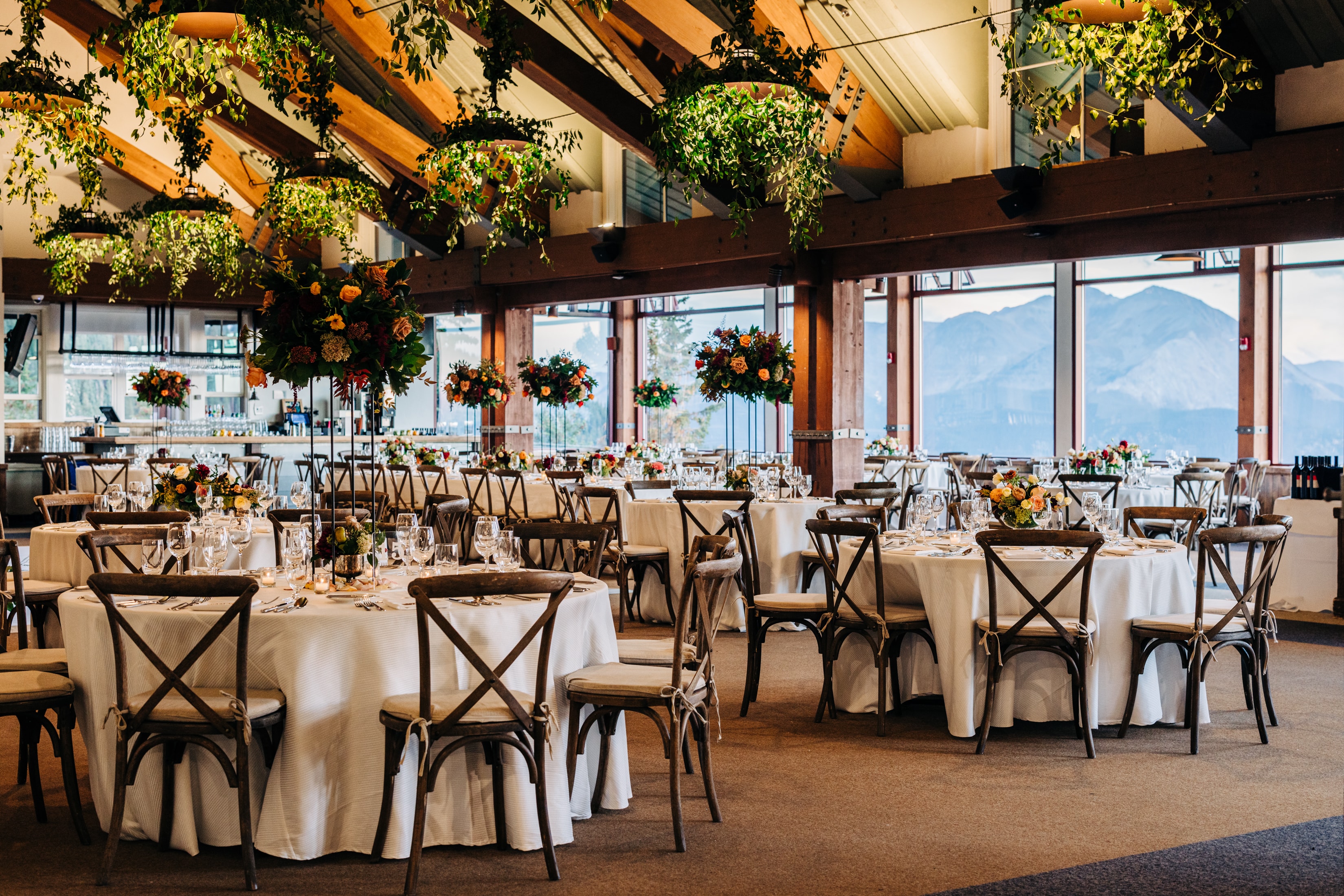 Candlelit gala tablescape with floral centerpieces